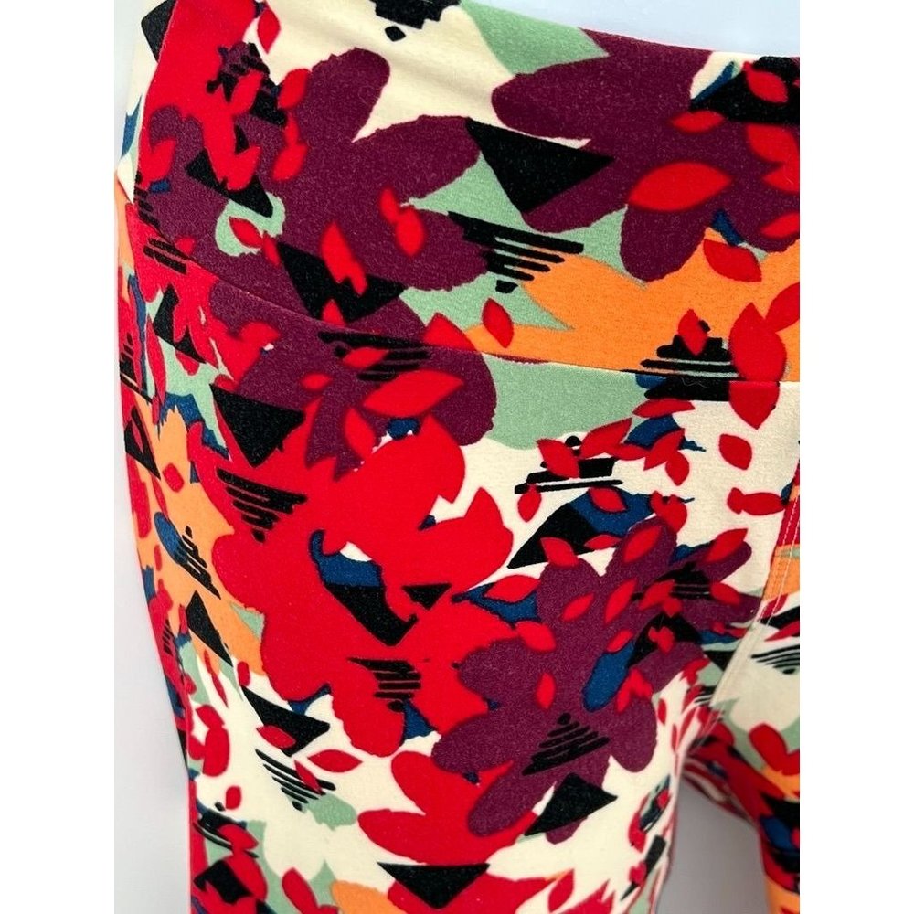 Multi-Color Bright Leggings OS Abstract Floral LulaRoe Spring Summer Fall
